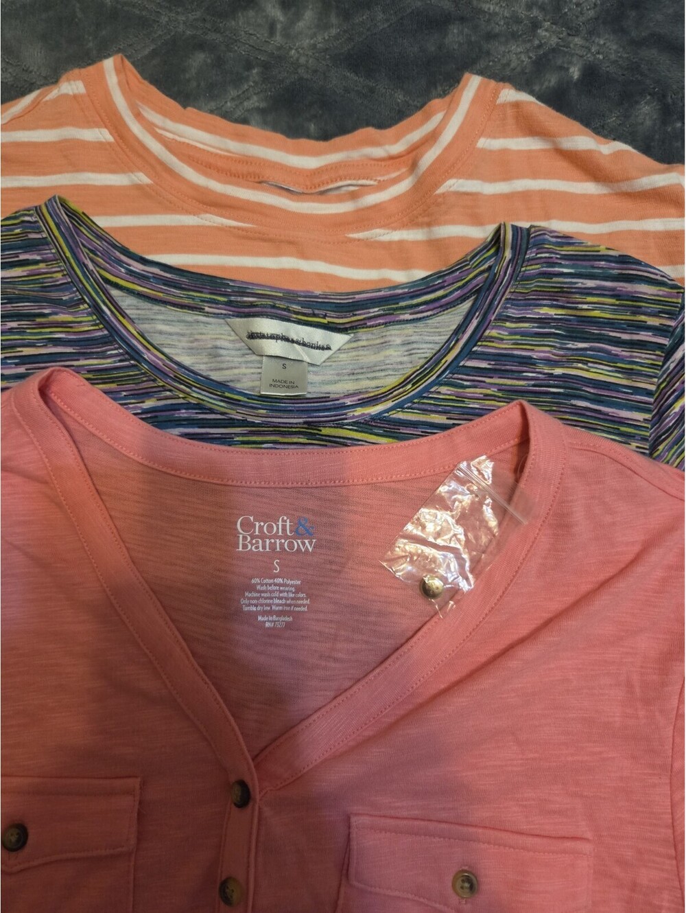 3 lots of Croft & Barrow &surrounding Tunic Shirt Size S Womens cotton